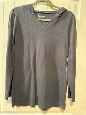 Magellan Outdoors Lightweight Hooded Long Sleeve Top - Slate Blue